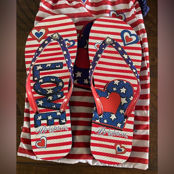 Brighton Shoes - Brighton Patriotic Flip Flops size 7